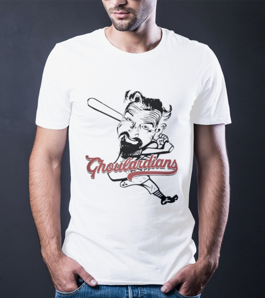 Cleveland Ghoulardians Vintage Monster Baseball Bat Illustration T-Shirt