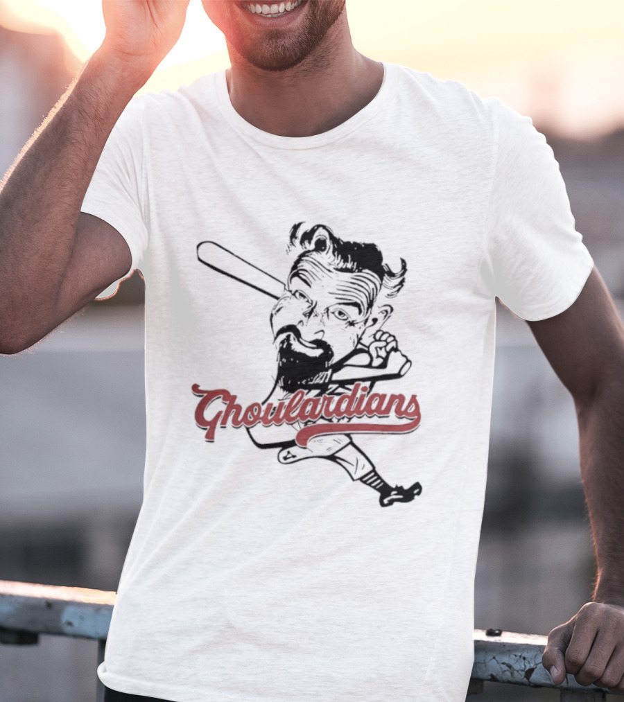 Cleveland Ghoulardians Vintage Monster Baseball Bat Illustration T-Shirt
