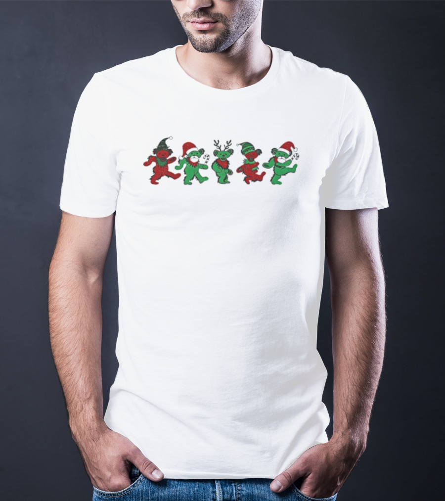 Grateful Dead Dancing Bears Christmas 2025 Holiday Cheer T-Shirt