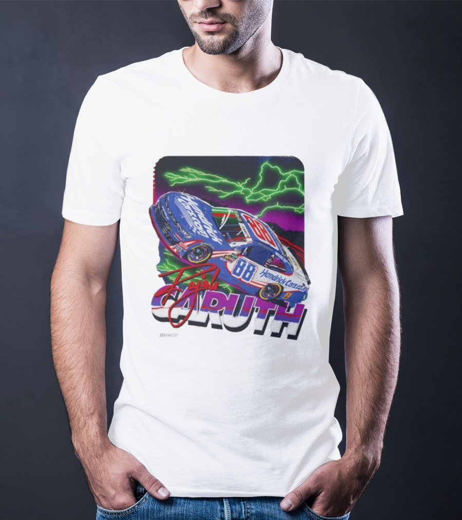 Rajah Caruth Hendrick Cars 88 NASCAR Race Lightning Signature T-Shirt