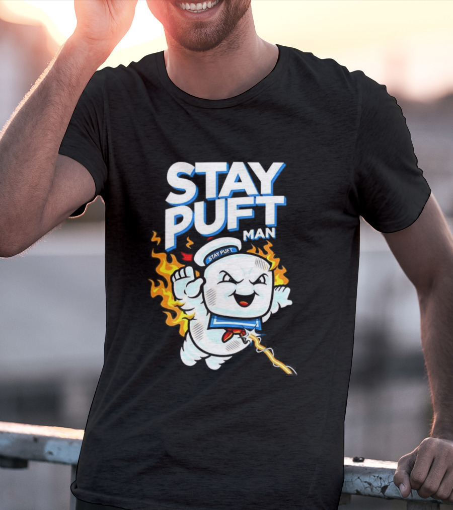 Stay Puft Man Marshmallow Fire Ghostbusters Character T-Shirt