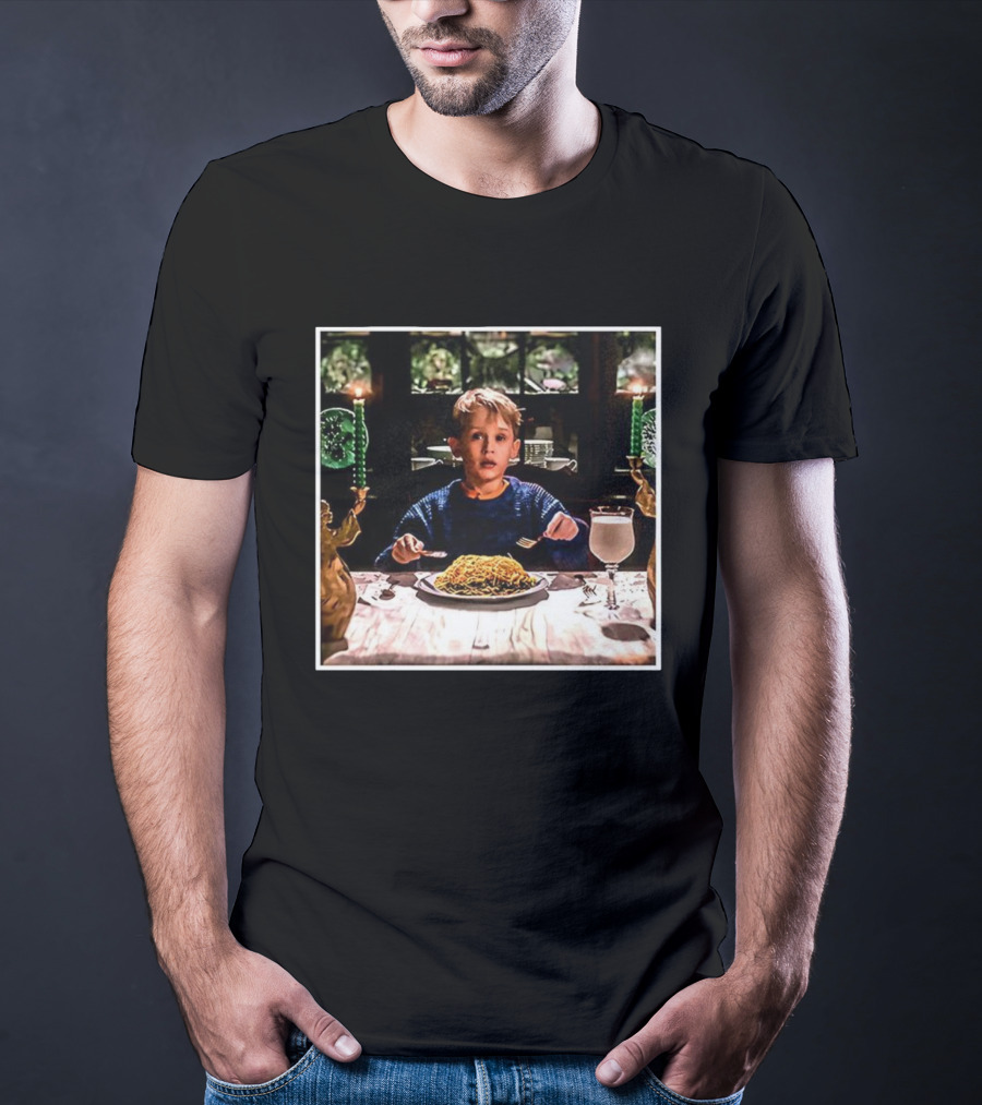 Home Alone Kevin Christmas Dinner Scene Iconic Meal Plan T-Shirt