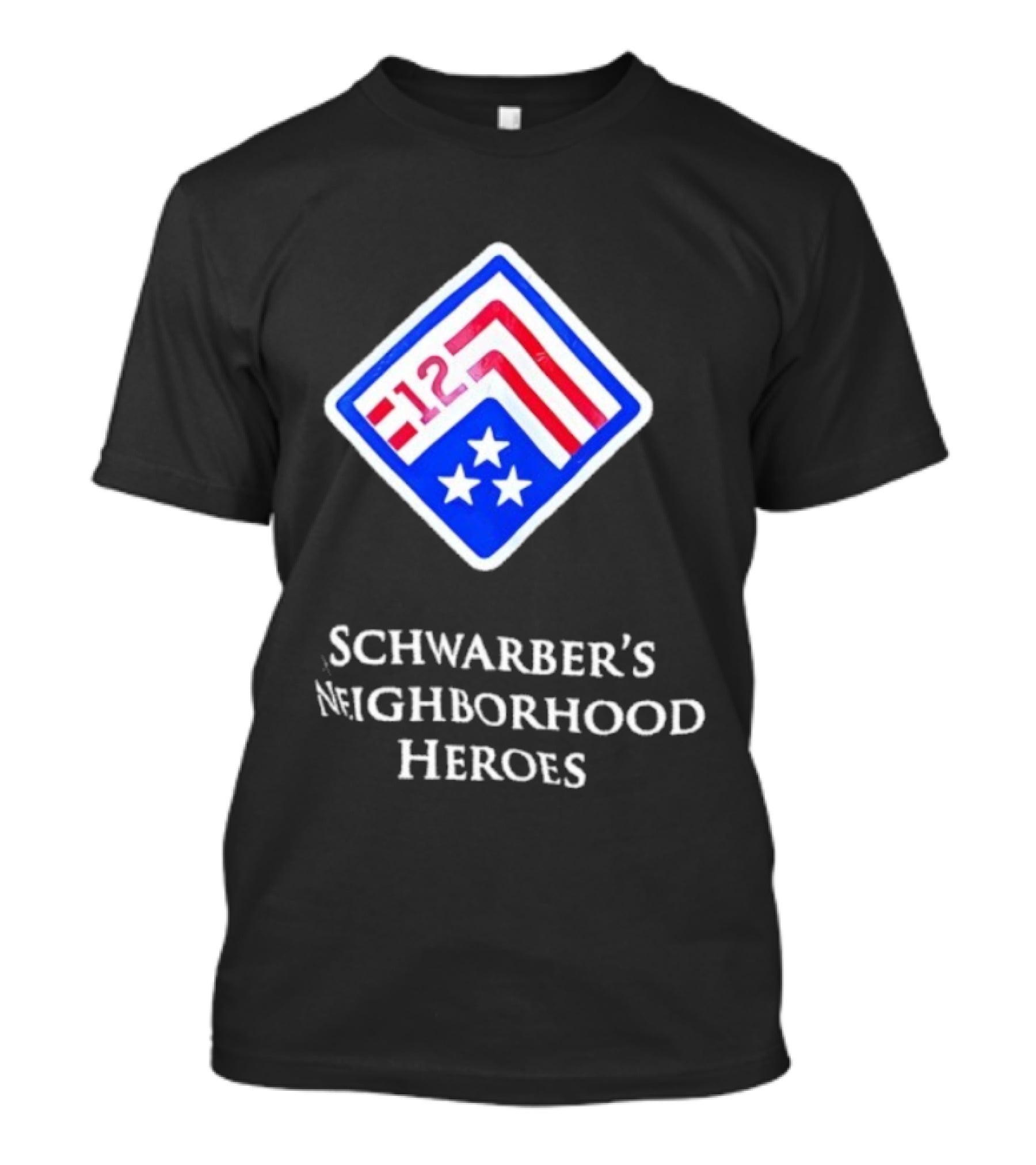Schwarber’s Neighborhood Heroes Flag Stars 12 T-Shirt