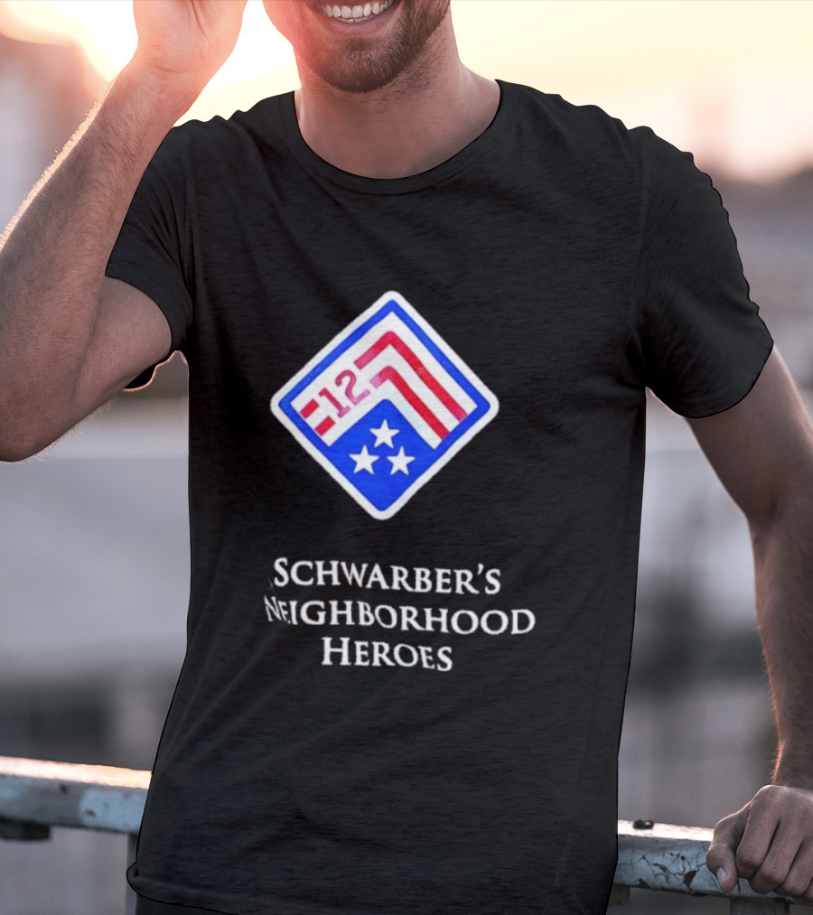 Schwarber’s Neighborhood Heroes Flag Stars 12 T-Shirt