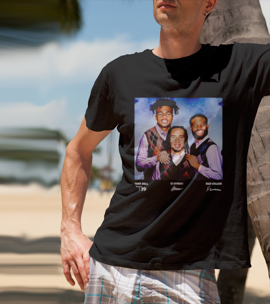 Nico Collins CJ Stroud Tank Dell Step Brothers Houston Texans NFL Players Portrait T-Shirt