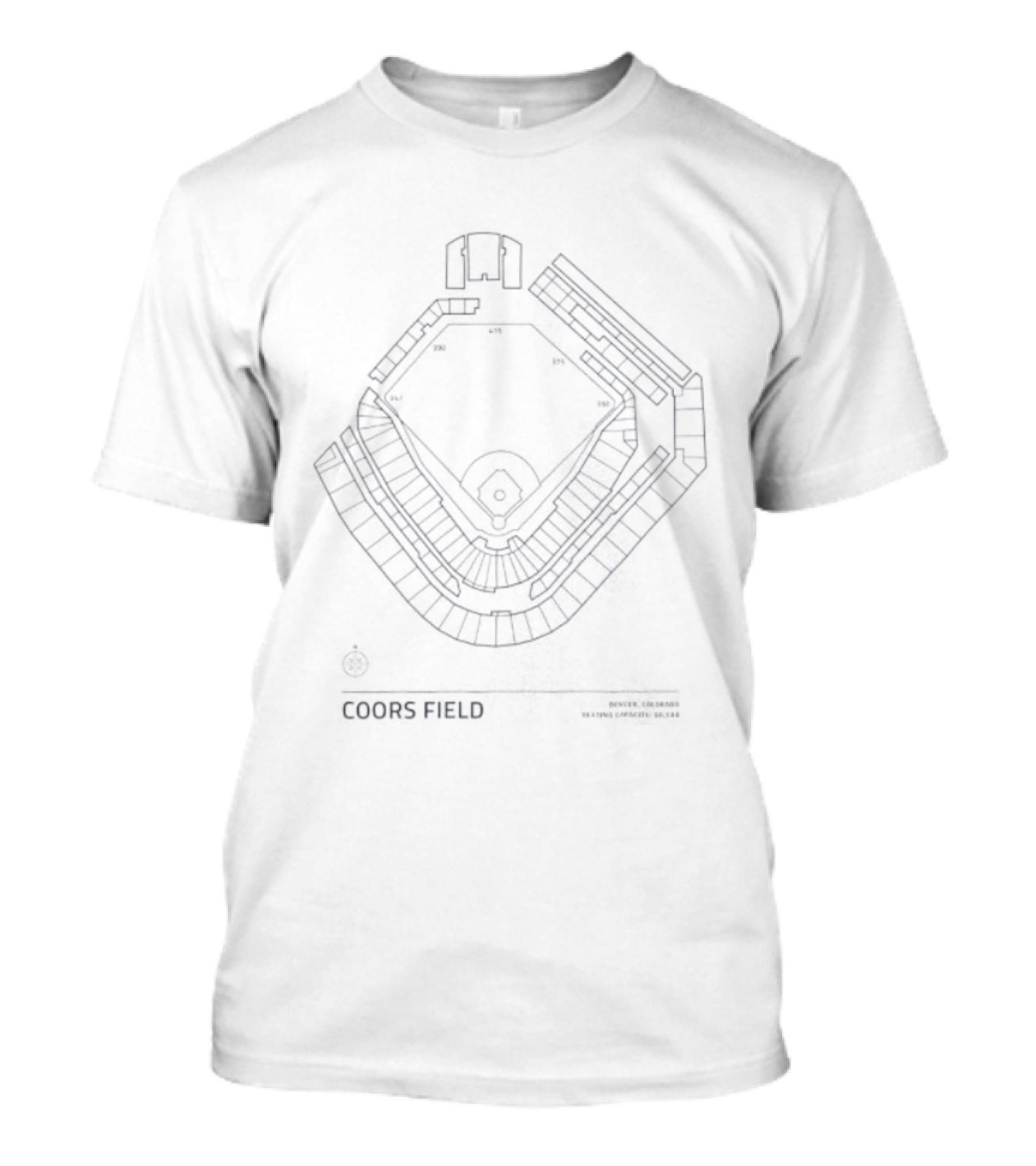 Coors Field Stadium Blueprint Denver Colorado Seating Capacity T-Shirt