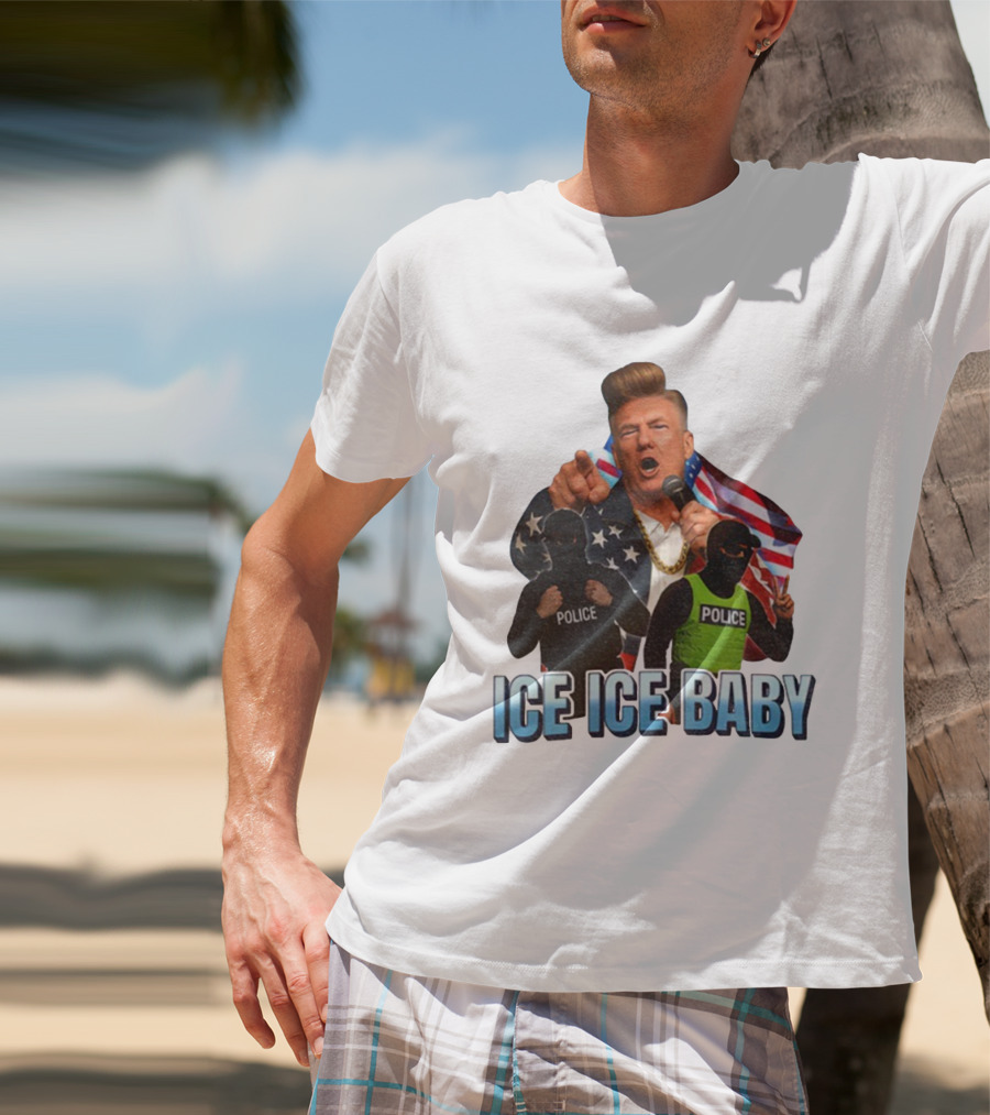 Donald Trump Ice Ice Baby American Flag Police Officers T-Shirt