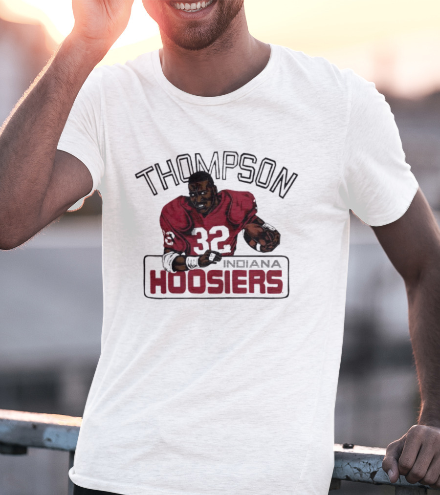 Indiana Hoosiers Anthony Thompson Caricature 32 Football Legend T-Shirt