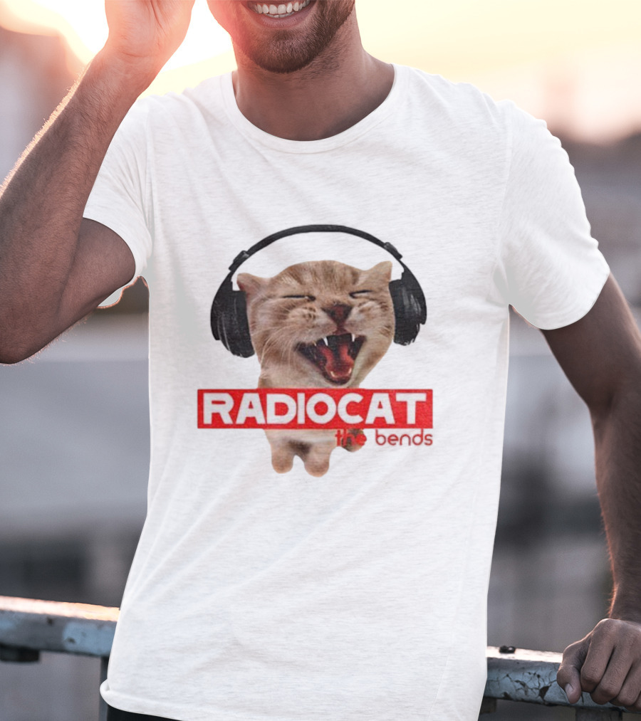 Radiocat The Bends Headphones Cat Graphic T-Shirt
