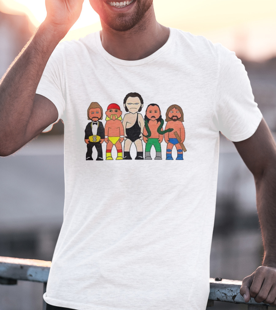 Legends Wrestling Cartoon Characters Retro Sport Icons T-Shirt