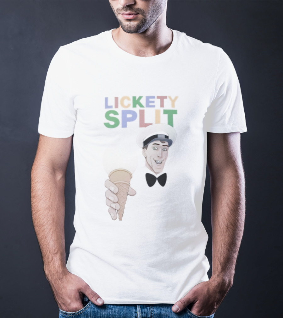 Lickety Split Ice Cream Man Colorful Cone T-Shirt