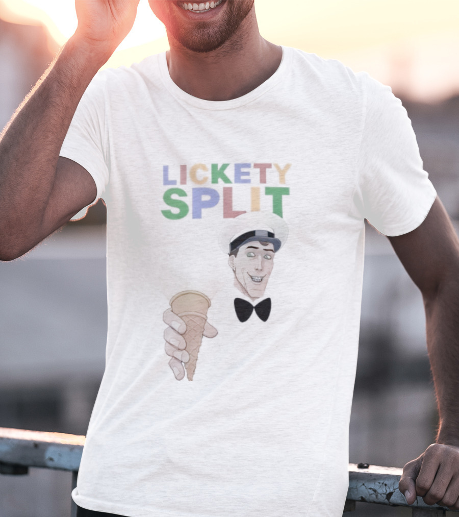 Lickety Split Ice Cream Man Colorful Cone T-Shirt