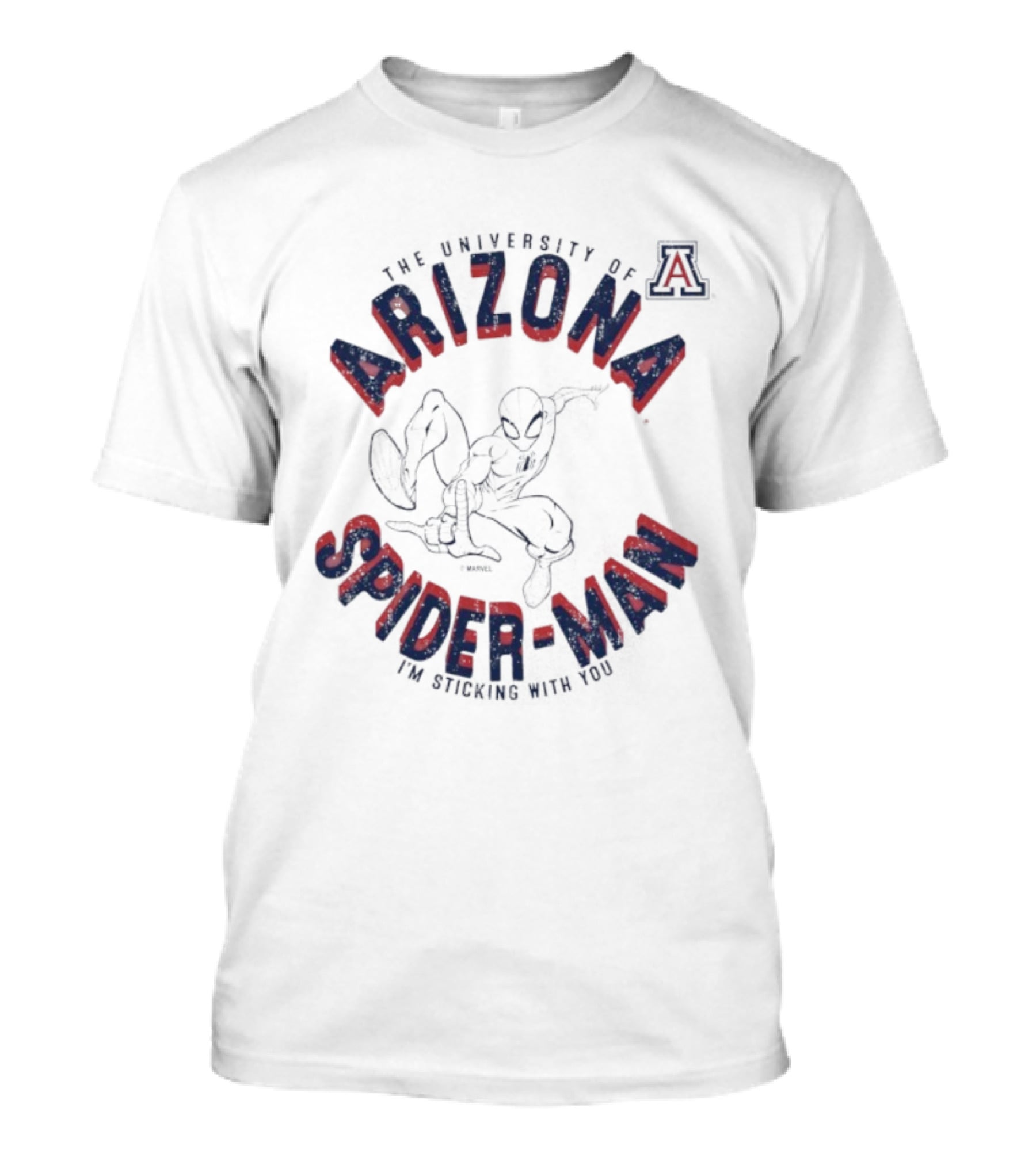 The University Of Arizona Spiderman Marvel I'm Sticking With You T-Shirt