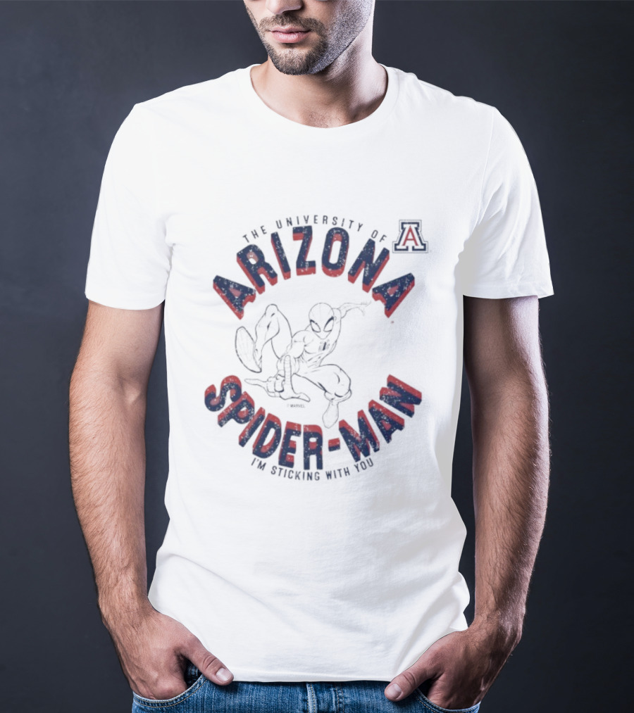 The University Of Arizona Spiderman Marvel I'm Sticking With You T-Shirt