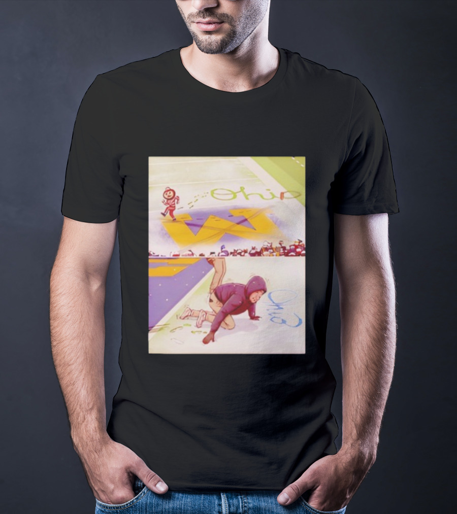 Ohio State Brutus Buckeye Triumph Over M Rival In Snow Scene T-Shirt