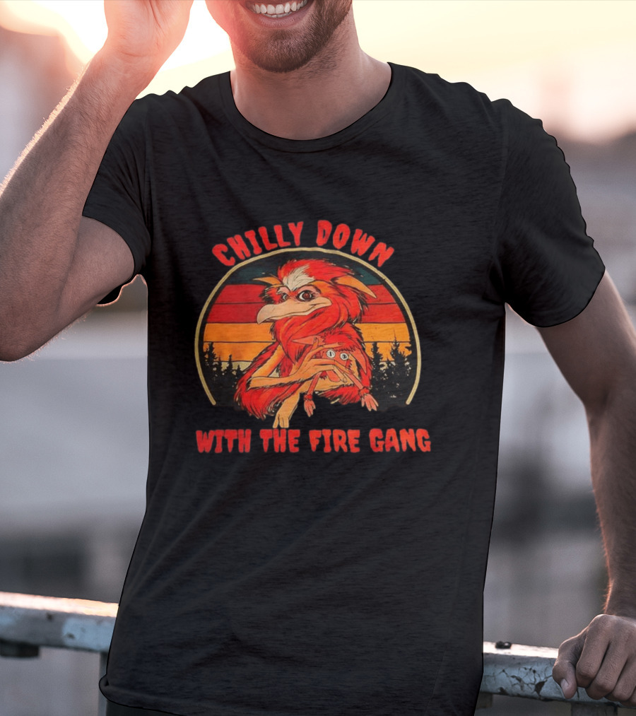 Chilly Down With The Fire Gang Retro Vintage Forest Creature T-Shirt