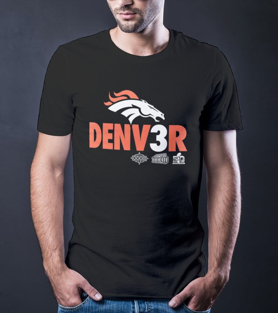 Denver Broncos Denv3r NFL Football Team Championship Fan T-Shirt