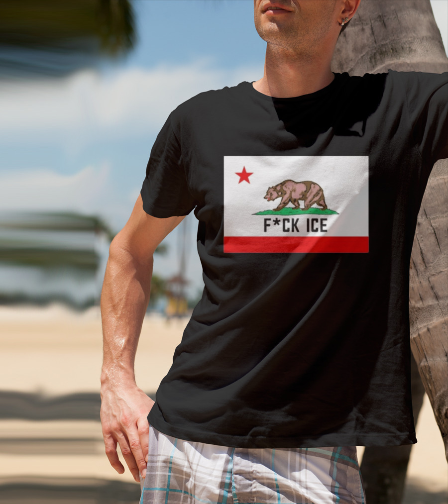 F*ck Ice Bear Flag California T-Shirt