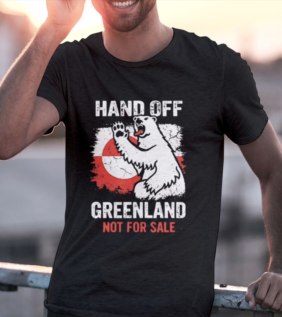 Hand Off Greenland Not For Sale Polar Bear Flag T-Shirt