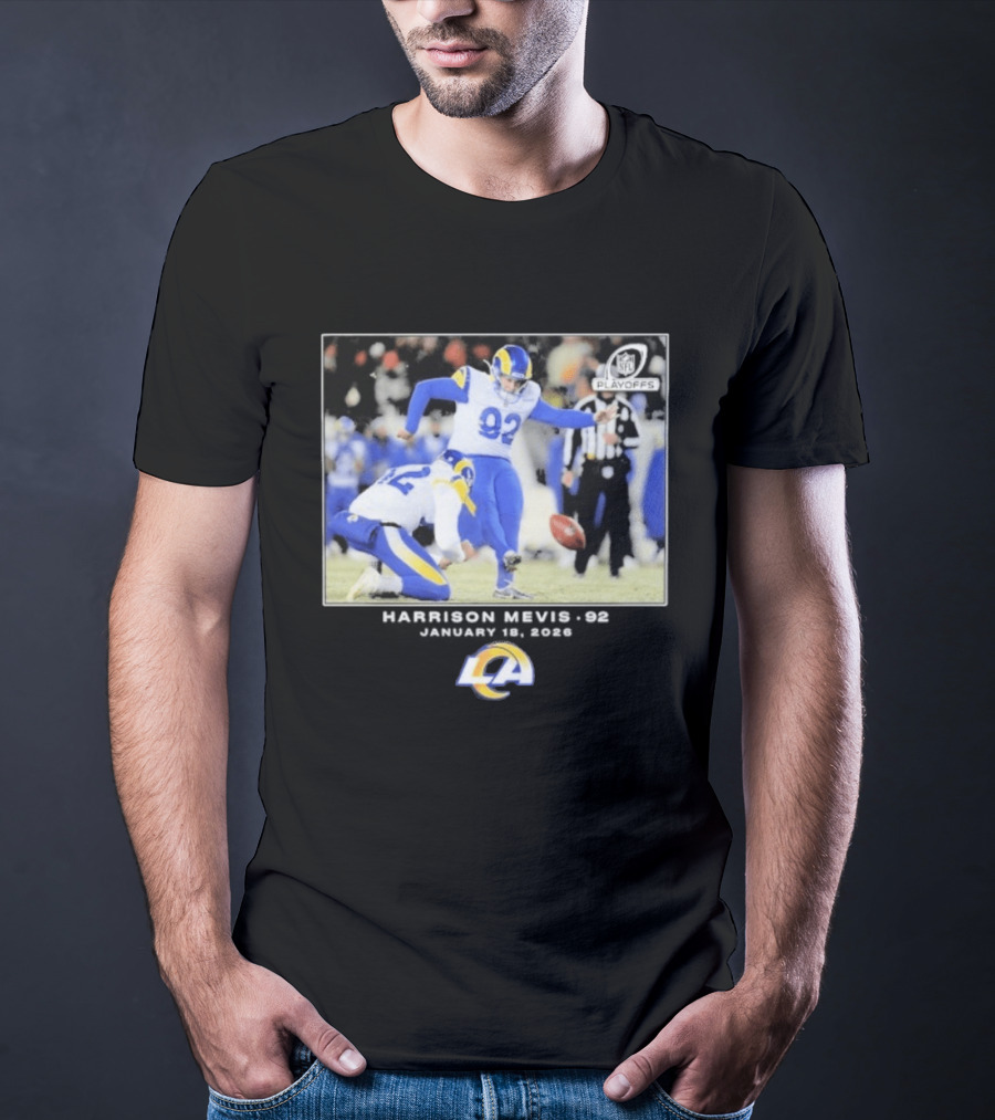 Harrison Mevis Los Angeles Rams NFL Playoffs Kick 92 T-Shirt