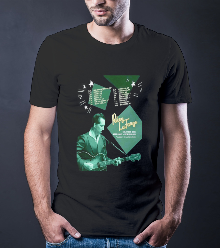 Pokey LaFarge Solo Tour 2026 West Coast New England Julian Davis Support T-Shirt