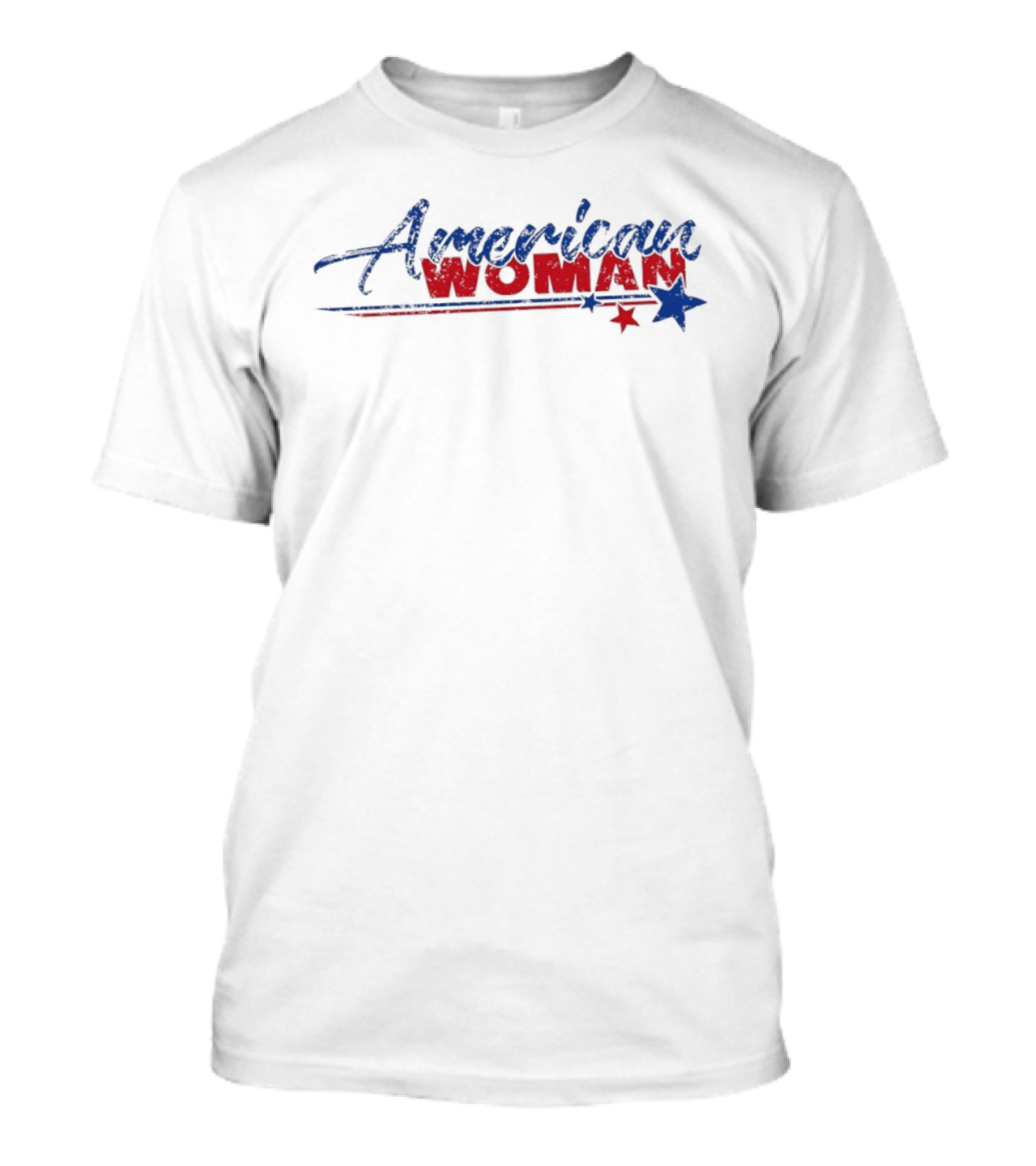 American Woman Stars And Stripes Red Blue T-Shirt