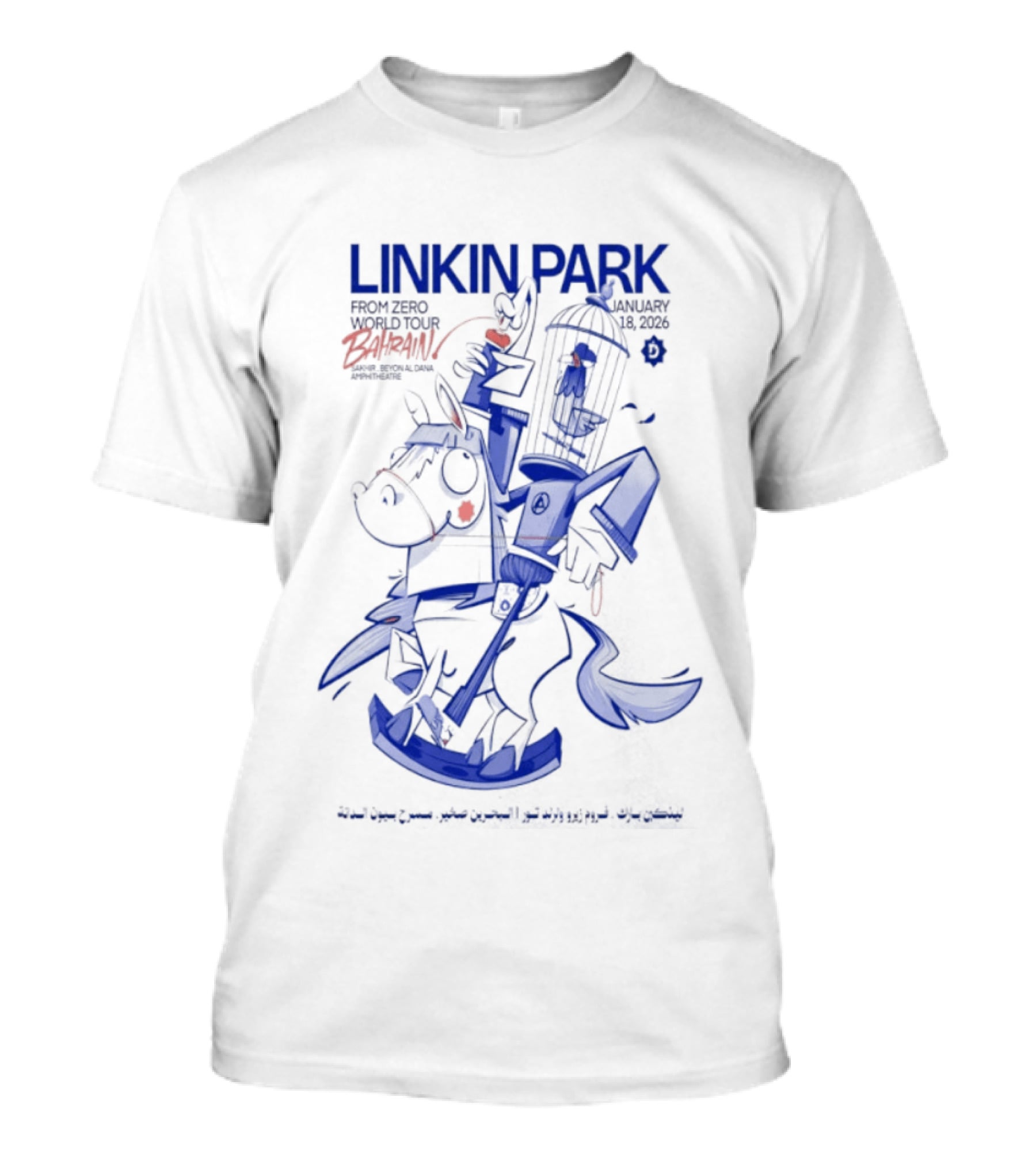 Linkin Park Road To Revolution Bahrain Tour Jan 18 2026 Signed T-Shirt