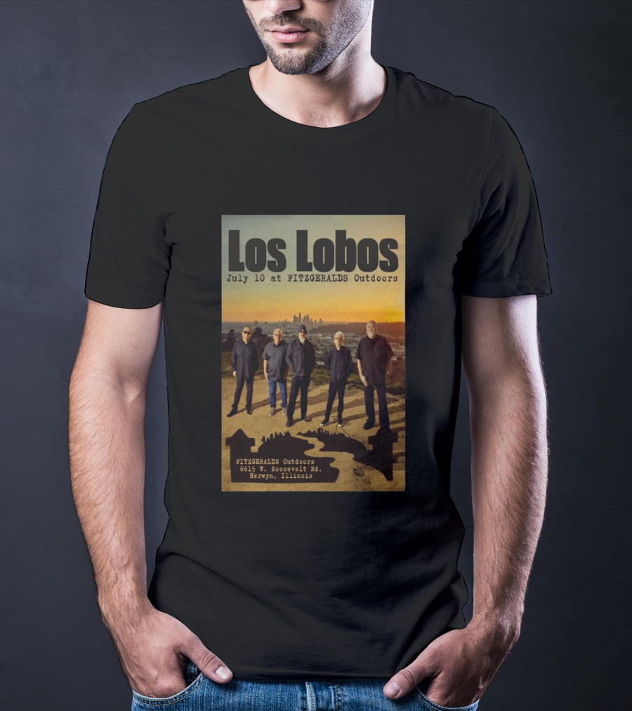 Los Lobos July 10 FitzGerald's Outdoors Berwyn Illinois Event T-Shirt