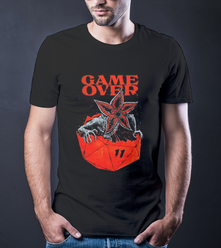 Game Over Stranger Things Demogorgon Eleven Dice T-Shirt