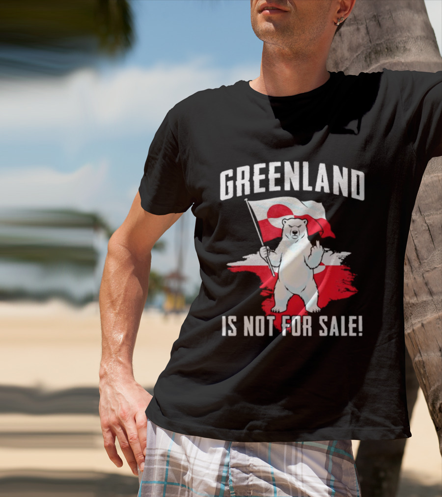 Greenland Is Not For Sale Polar Bear Flag Awareness T-Shirt