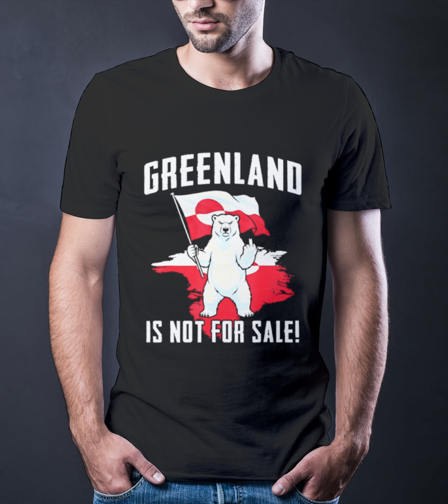 Greenland Is Not For Sale Polar Bear Flag Awareness T-Shirt