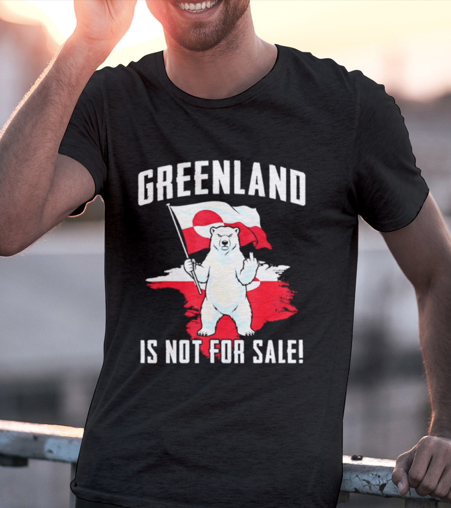 Greenland Is Not For Sale Polar Bear Flag Awareness T-Shirt