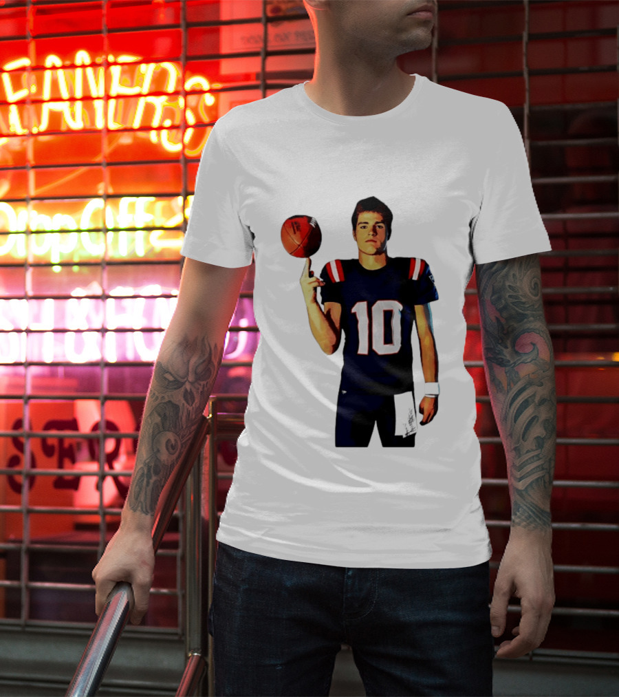 Drake Maye M.N.E.G.A. New England Patriots Football 10 T-Shirt