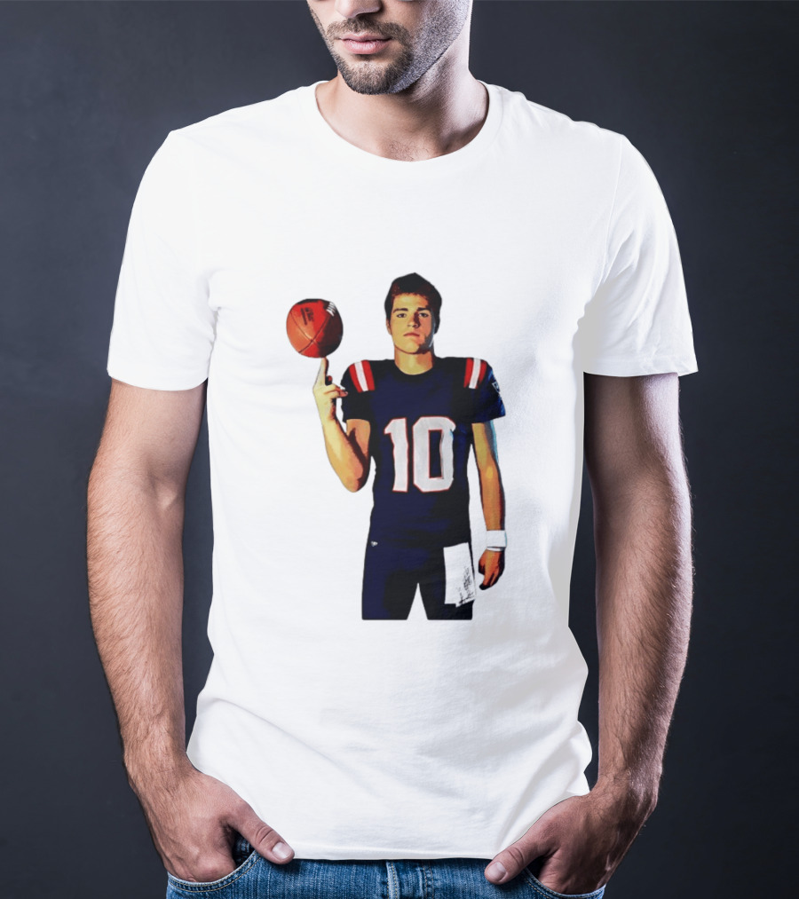 Drake Maye M.N.E.G.A. New England Patriots Football 10 T-Shirt