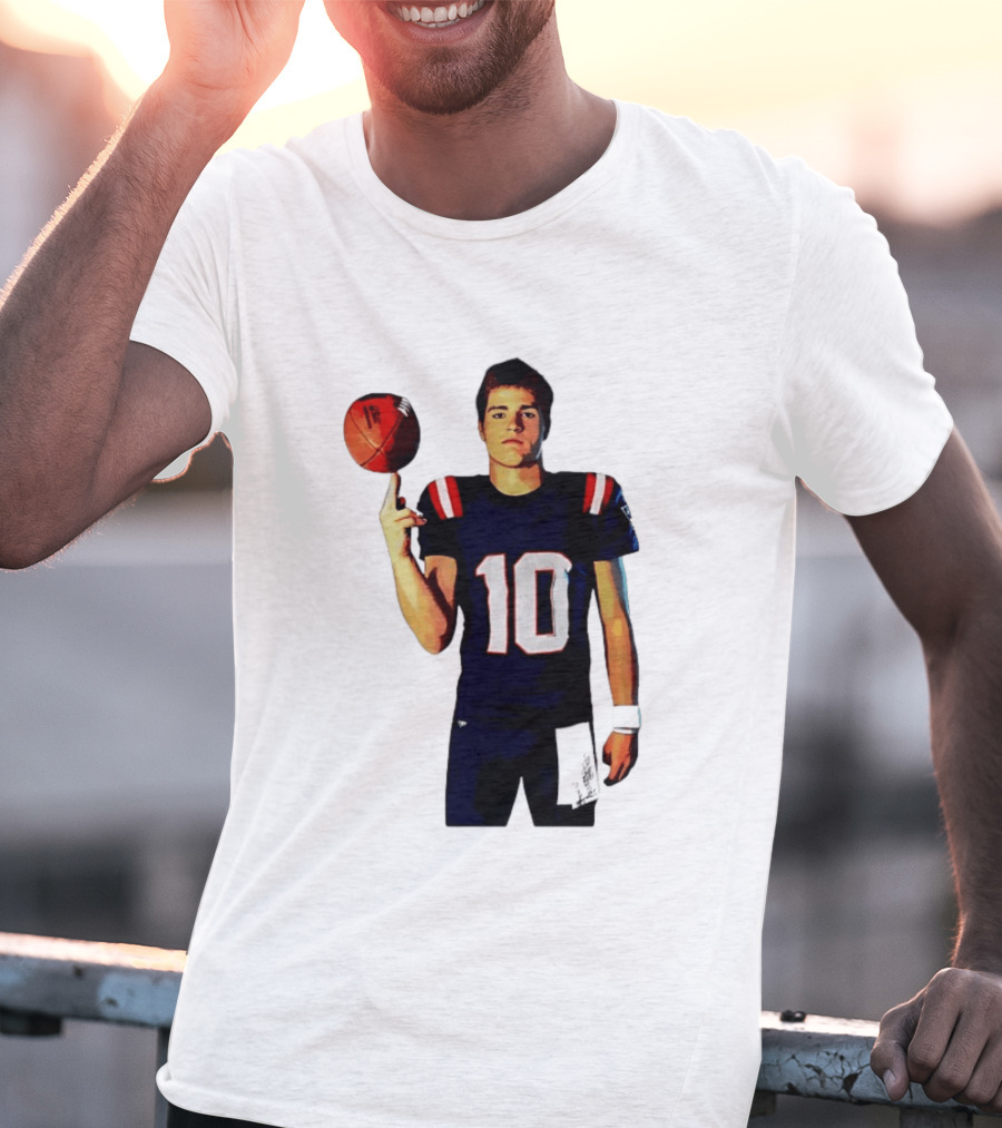 Drake Maye M.N.E.G.A. New England Patriots Football 10 T-Shirt