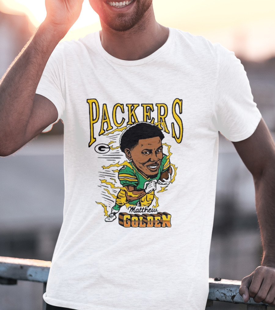 Packers Matthew Golden Caricature Homage T-Shirt