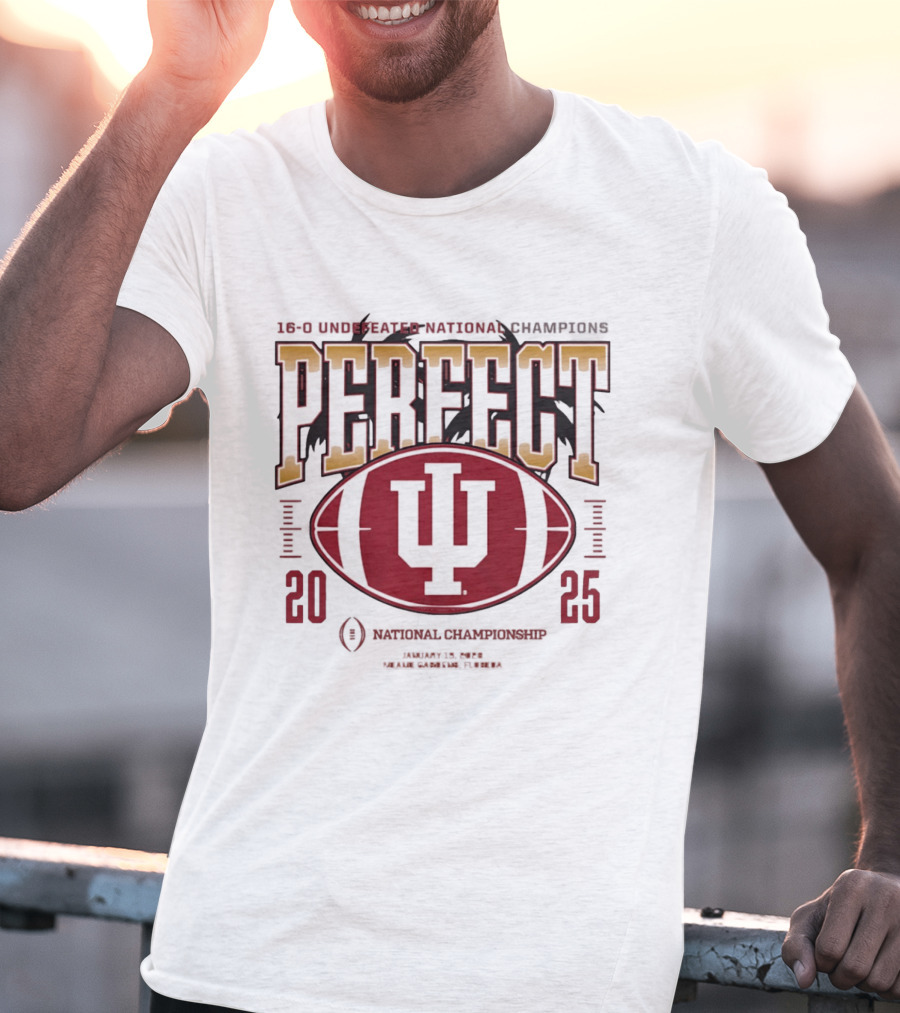 Indiana Hoosiers 2025 Perfect Season Undefeated National Champions Football T-Shirt