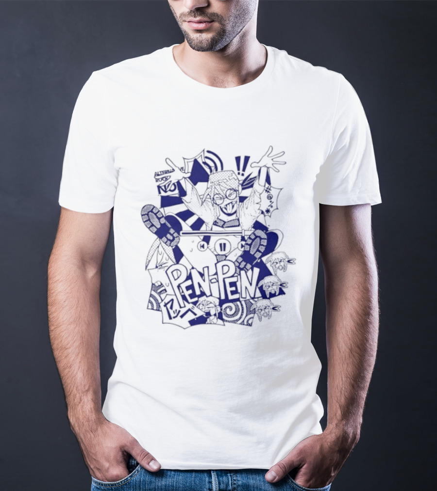 Pen Pen Alterna Ve Abstract Character Blue Vibes T-Shirt