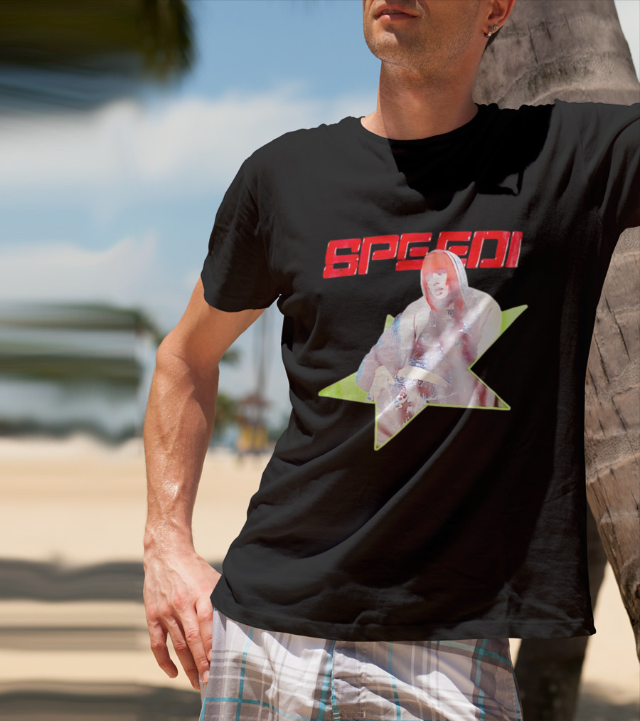 Lisa X AlterEgo Speedi Red Text Star T-Shirt