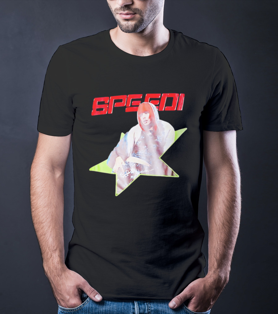 Lisa X AlterEgo Speedi Red Text Star T-Shirt