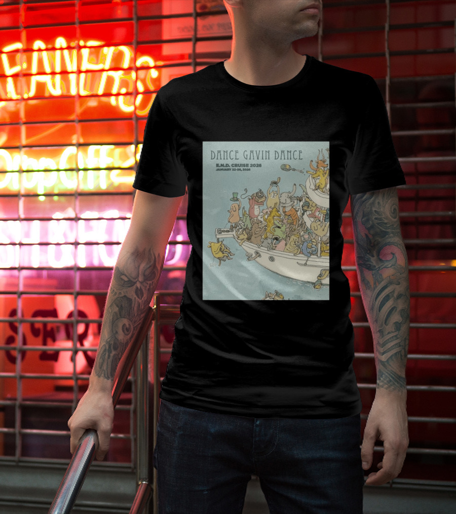 Dance Gavin Dance E.N.D. Cruise 2026 January 22 26 Whimsical Animal Party T-Shirt