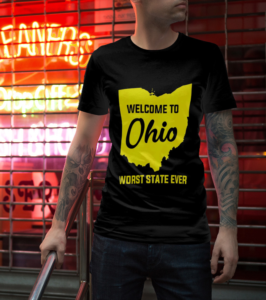 Welcome To Ohio Worst State Ever Map T-Shirt