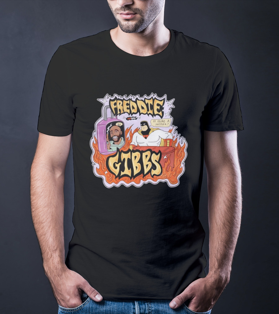 Freddie Gibbs Cartoon Space Ghost So You're A Hustler Flame T-Shirt