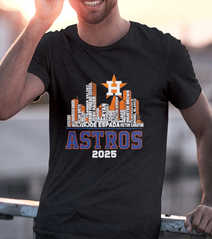 Houston Astros Players City Skyline 2025 T-Shirt