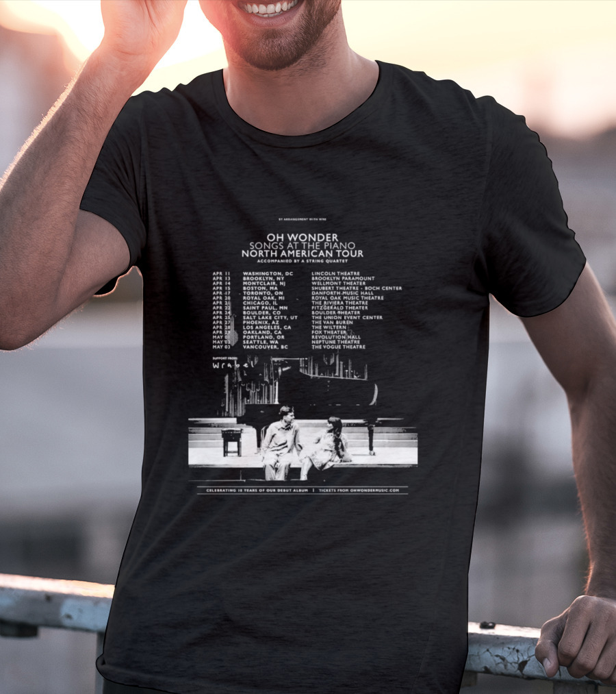 Oh Wonder Songs At The Piano North American Tour 2026 Dates And Venues T-Shirt