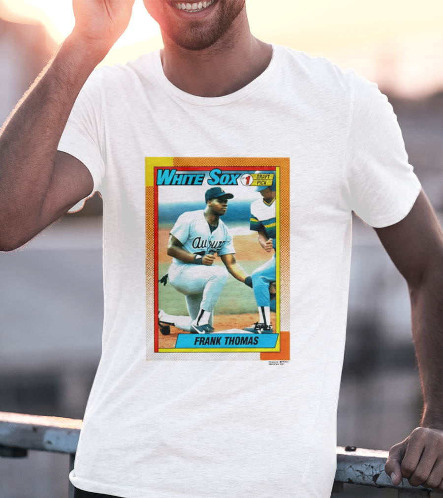 White Sox Frank Thomas 1990 Topps No. 1 Draft Pick Rookie Card T-Shirt