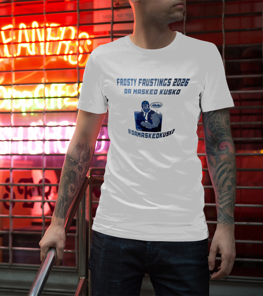 Frosty Faustings 2026 Da Masked Kusko @Damaskedkusko Comic T-Shirt