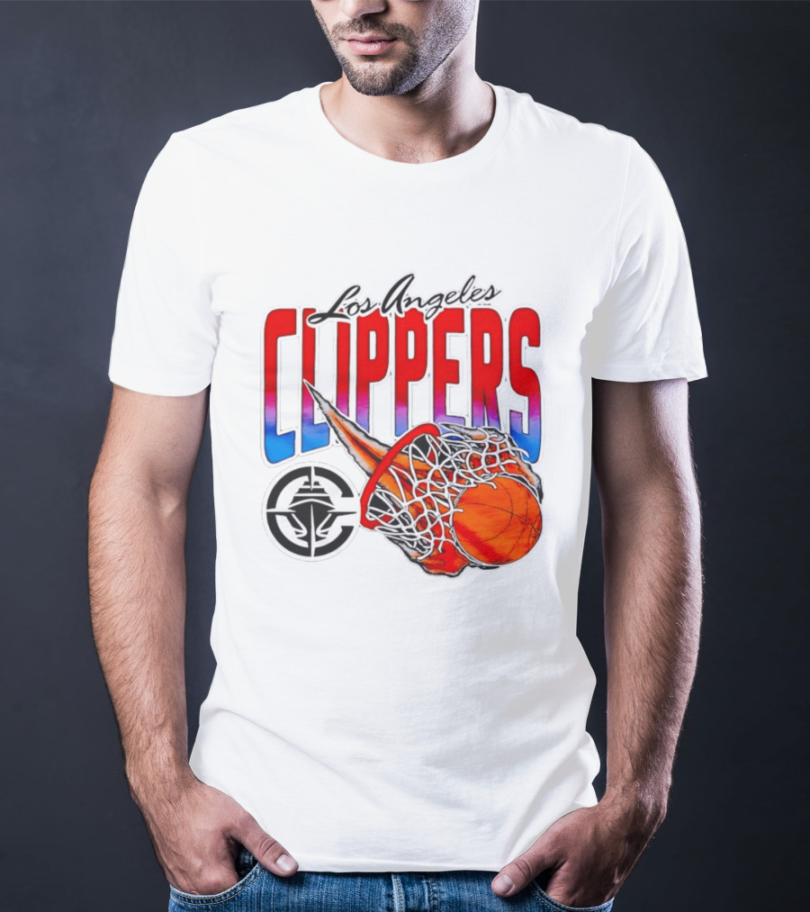 Los Angeles Clippers Basketball Flaming Hoop T-Shirt