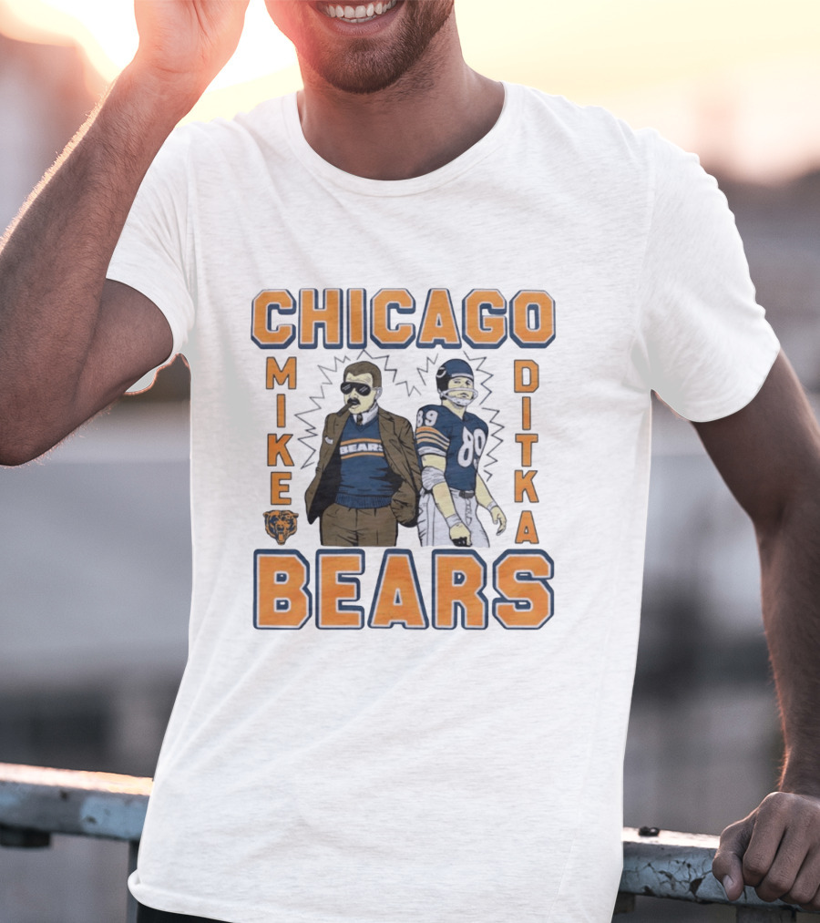Mike Ditka Chicago Bears Retro Style Smoking Cigar T-Shirt