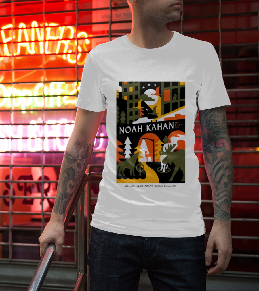 Noah Kahan April 6 14 16 2024 Toronto Wildlife Cityscape T-Shirt